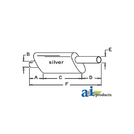 A & I Products Muffler 5.2" x9.3" x34.5" A-533924R1